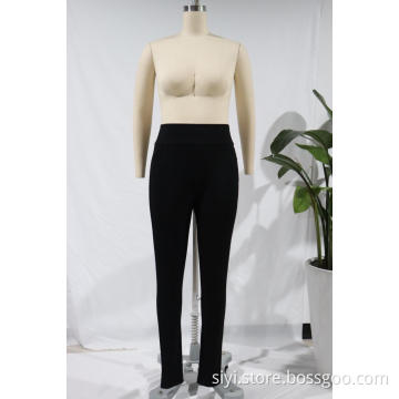 Schwarze schmale Stretchhose für Damen